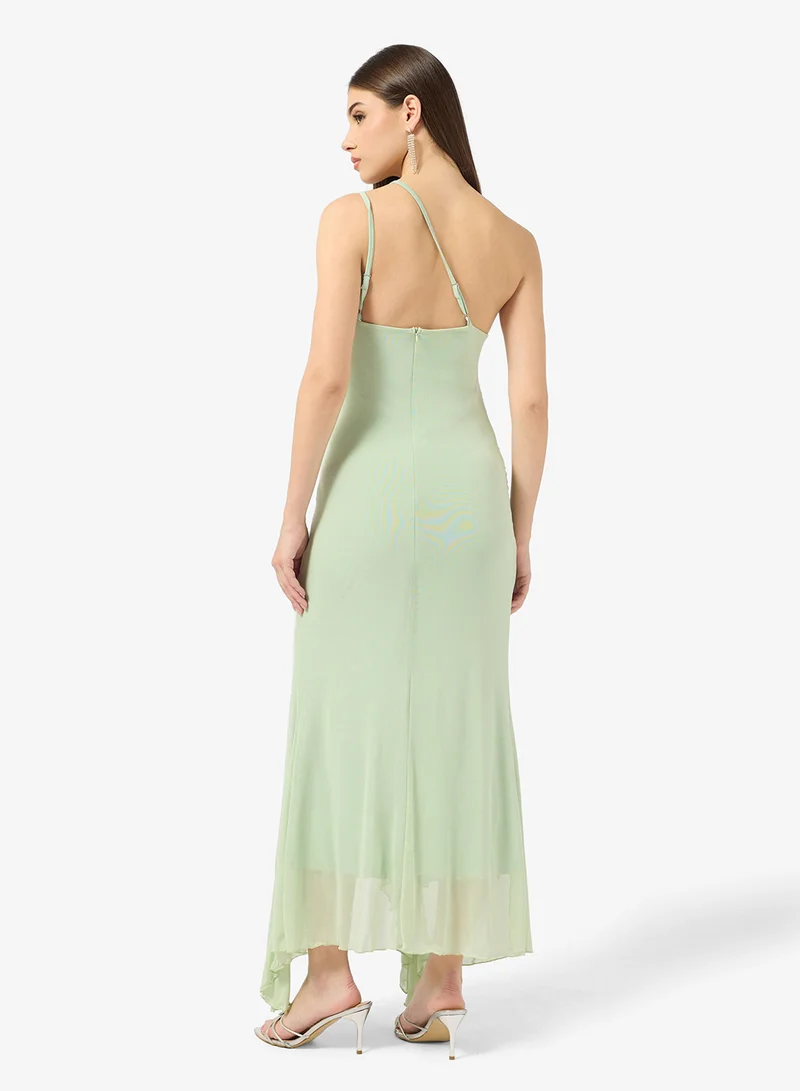 ELLA One Shoulder Dress With Floral Detail